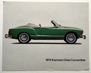 VOLKSWAGEN 1974 KARMANN GHIA COVERTIBLE DEALER FLYER/BROCHURE with SPECS - Picture 1 of 2