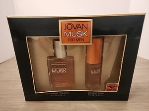 VINTAGE JOVAN MUSK FOR MEN COLOGNE SPRAY AFTERSHAVE (GIFT SET) - Picture 1 of 4