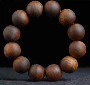 20mm*12 Real Nha Trang Agarwood Bracelet Malas Meditation Agarwood Prayer Beads - Picture 1 of 14