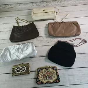 Vintage Purses Evening Bag Clutch Hand Bag Snap Close Coin Purse Mixed Lot of 7 - Picture 1 of 19