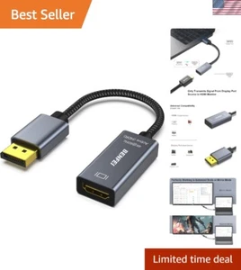 Durable DisplayPort to HDMI Adapter - 4K Resolution for All Devices & Monitors - Picture 1 of 9