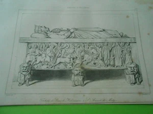 Radierung 1838 - Deutschland Germany Grab von Louis le Bébonnaire in St. Arnoud - Bild 1 von 1