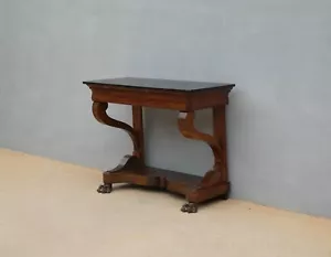 Console mobile da ingresso Carlo X in noce con piano in legno, '800 - L 119 cm! - Foto 1 di 16