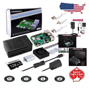 Raspberry Pi 4 Starter Kit - 8GB RAM, 128GB SD Card, Cooling Case & Power Supply - Picture 1 of 8