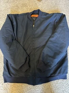 Red Kap navy blue mechanic workwear bomber jacket JT38NV5 men's sz XXL - Picture 1 of 2