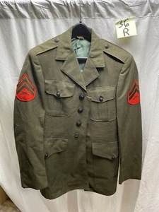 US Marine Corps Uniform Green Dress Jacket 8405-00-082-2811 36 R USMC - Picture 1 of 17