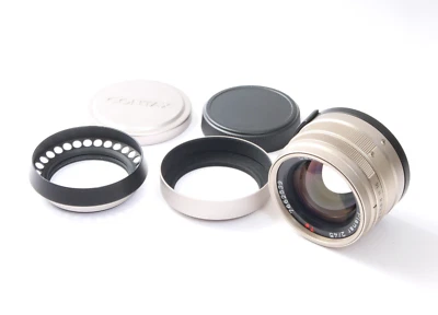 [Near MINT w/Hood] Contax Carl Zeiss Planar T* 45mm f2 Lens for G1 G2 From JAPAN - Image 1 of 4