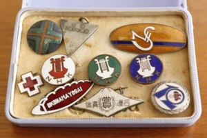 NHK und andere extrem seltene Pin Anstecker Auszeichnung Schulabschluss Showa Retro Vintage - Bild 1 von 7