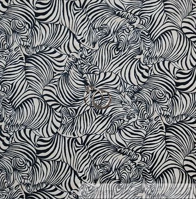 BonEful Fabric FQ Cotton Quilt White Black B&W Zebra Stripe Animal Skin Print US - Image 1 of 4
