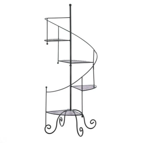 Black Iron Spiral Staircase Plant Stand Garden Home Decor