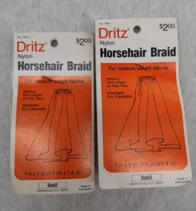 2pk Dritz Nylon Horsehair Braid 1" X 2 Yards #789-1 Made In Switzerland VINTAGE - Picture 1 of 2