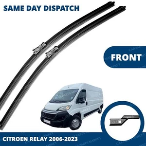Front Windscreen 26" 21" Flat Aero Wiper Blades Pair for Citroen Relay 2006-2024 - Picture 1 of 5