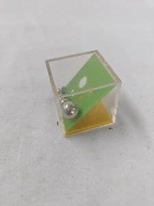 Vntg Dexterity Game Puzzle Brain Cube Twist Tilt Metal Balls Holes Plastic  - Picture 1 of 6