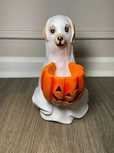 Porta caramelos Halloween Ghost Dog - Espeluznante y lindo decoración del hogar 8" - Imagen 1 de 8