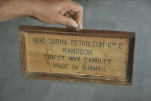 Vintage Framed Indo Burma Petroleum Wax Candles Ad Signboard, Burma - Picture 1 of 6