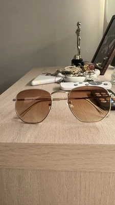 Vintage 30-40’s WWII GOLD/Pink AIR-FORCE AVIATOR  Woman’s TearDrop SUNGLASSES - Image 1 of 4