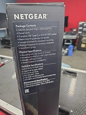 NETGEAR GSM4230PX-100NAS M4250-26G4XF-POE+Managed Switch - Image 1 of 4