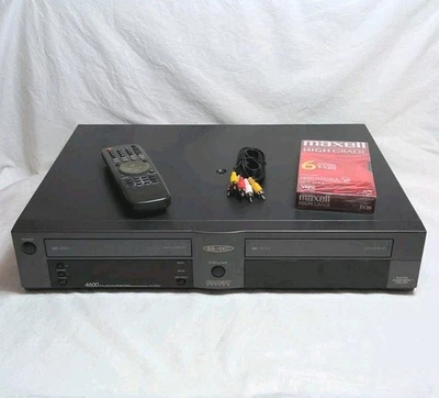 Go Video Doble VCR Grabadora Doble Cubierta Reproductor VHS Grabadora con Control Remoto Foto 1 de 4
