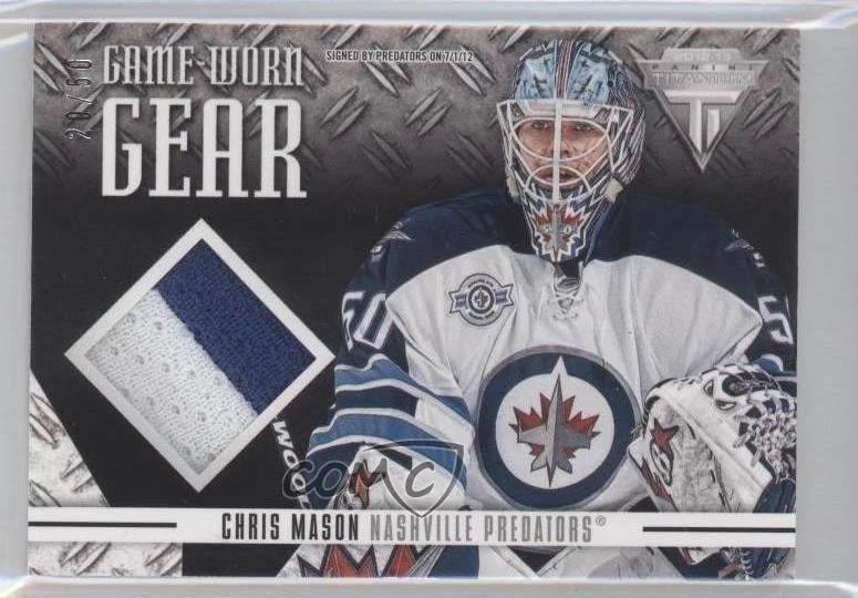 2012-13 Panini Rookie Anthology Titanium Game Worn Gear Prime /50 Chris Mason - Image 1 of 2