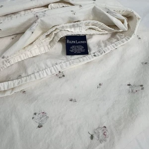 Ralph Lauren Vintage Twin XL Flat Sheet “TRACY” Rose Floral Pattern On Cream - Picture 1 of 5