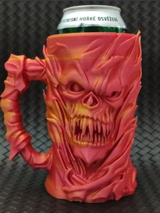 Fire Demon Koozie | Tall Can Holder with Riser | Halloween Decoration - Picture 1 of 5