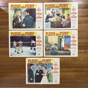 5 Lobby Cards 1952 FLESH AND FURY Tony Curtis as boxer Jan Sterling Wallace Ford - Picture 1 of 16