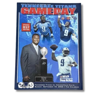 Vtg 2004 Tennessee Titans Gameday Program Steve McNair MVP vs Colts NFL Oilers - Picture 1 of 15