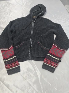 Vintage 80s Woolrich Ladder Stitched Aztec Knit Full-Zip Hooded Sweatshirt Women - Bild 1 von 13
