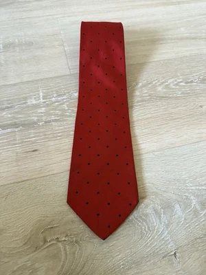 BROOKS BROTHERS ПРОИЗВОДИТЕЛИ МУЖЧИН 100% ШЕЛК ГАЛСТУК КРАСНАЯ ТОЧКА ПЕЧАТИ УЗОР XL - Изображение 1 из 4