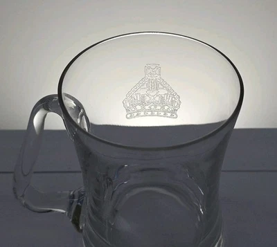 Antique King George VI Royal Household Tea Glass Engraved Crown British Royalty - Image 1 of 4