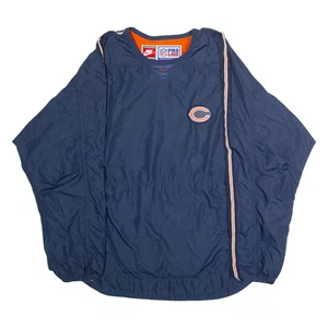 Vintage NIKE Chicago Bears Mens Pullover Jacket Blue 90s USA 2XL - Picture 1 of 6