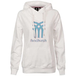 Fenchurch Womens White Turquoise Blue & Pink Hoody Sweatshirt XS  X Small 8 BNWT - Picture 1 of 2