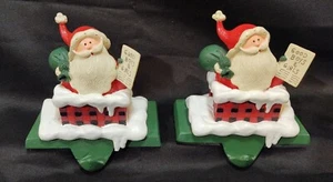 Hallmark Xmas Stocking Hanger Santa Chimney Cast Iron Base Good Boy & Girl List - Picture 1 of 10