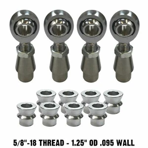 Tie Rod Heim Joint Kit 5/8-18 Chromoly Heim Joint 1.25" OD .095 Wall HMS Spacers - Picture 1 of 7