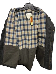 FAT-FACE Mens Wax Look Jacket Charcoal Blanket Lined British Design NWT XL $220 - Picture 1 of 9