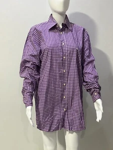 CAMISA ETRO MILANO A CUADROS ABOTONADA MANGA LARGA HOMBRE MORADA TALLA 39 - Imagen 1 de 7