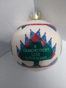Vintage Grandmother Hallmark Keepsake Christmas Ornament Satin Ball 1986 In Box - Picture 1 of 8