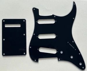 Black Pickguard Fit Fender 11 Hole Modern-Style Strat sss & Tremolo Cover Back - Picture 1 of 7