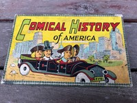Antique c.1920's PARKER BROTHERS COMICAL HISTORY OF AMERICA GAME w BOX Cards 