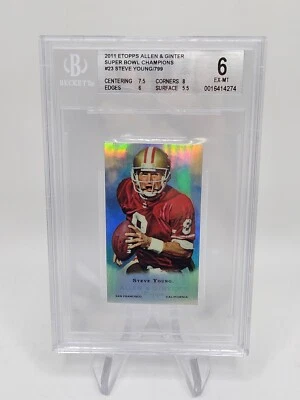 2011 ETOPPS ALLEN GINTER Super Bowl Champions STEVE YOUNG 748/799 BGS 6 - Image 1 of 4