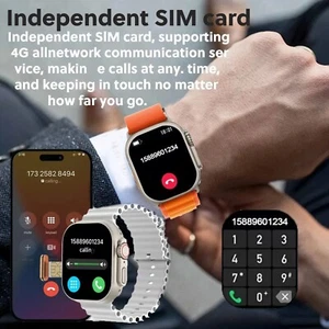 4G SIM Card Smart Watch WIFI GPS Video Call Waterproof Camera Heart Rate 2025 - Picture 1 of 31