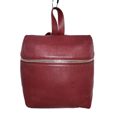 KARA Mochila Bolso de Mano Borgoña Oscuro Pequeño Cuero Guijarro Cremallera Foto 1 de 4