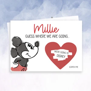 Biglietto Avventura Sorpresa Scratch-Off Personalizzato Disney Trip Reveal Compleanno - Foto 1 di 10
