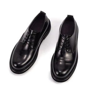 British Style Mens Fashion Round Toe Genuine Leather Oxfords Wedding Groom Shoes - Picture 1 of 12