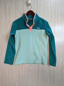 Columbia Warm Fleece Jacket Size Youth XL 18-20 Pink Blue Quarter Snap - Picture 1 of 7