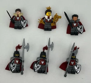 Lego Knights Kingdom Knights Lot Castle BAM Minifigures 6 capes red falcon queen - Picture 1 of 4