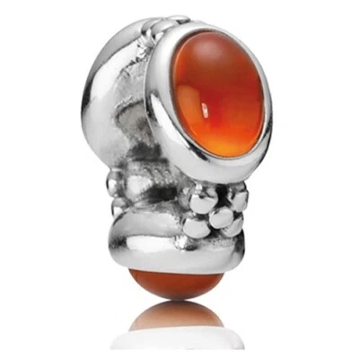 (Uno) PANDORA TRIPLE CORNALINA CABUJÓN ESPACIADOR ENCANTO RETIRADO 790564CAR Foto 1 de 4