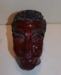 Head Art Sculpture Heavy Plaster or Clay Head Bust Statue African American Man - Picture 1 of 10