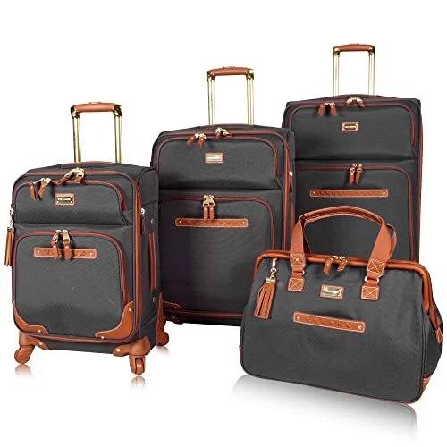 Steve Madden Designer Luggage Collection - 4 Piece Softside Suitcase Set