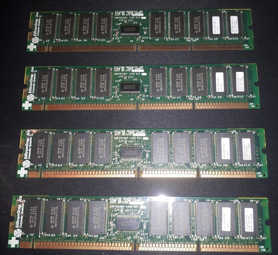 128MB Silicon Graphics 32MB x 4 PC100 030-0876-002 ECC Unbuffered 168-Pin DIMM - Image 1 of 4